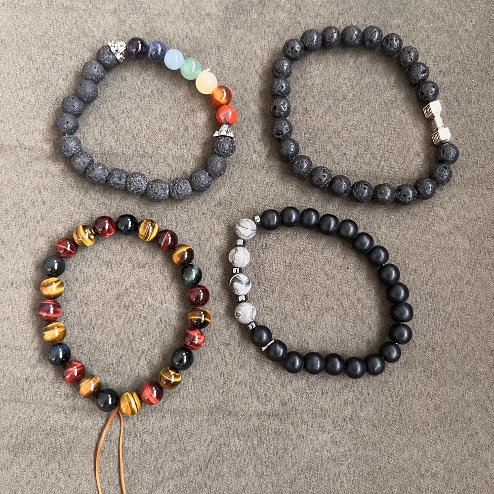 Lot of 4 stone stretch bracelets